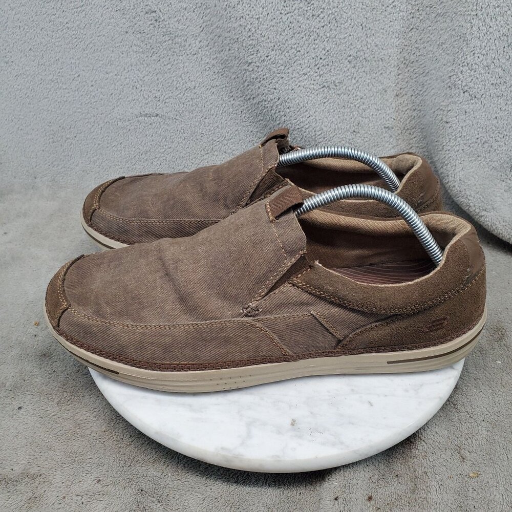 Skechers Shoes Mens Size 11 Relaxed Fit Landen Gomer Brown Slip On Loafers